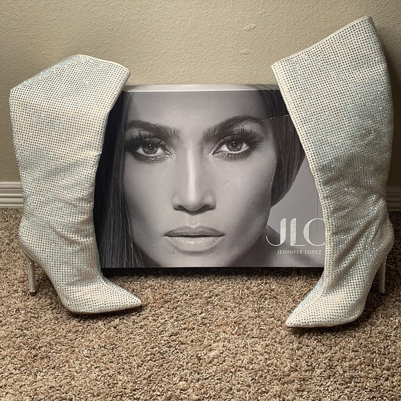 Jennifer Lopez Shoes Jlo Winter White Rhinestone Boots Poshmark